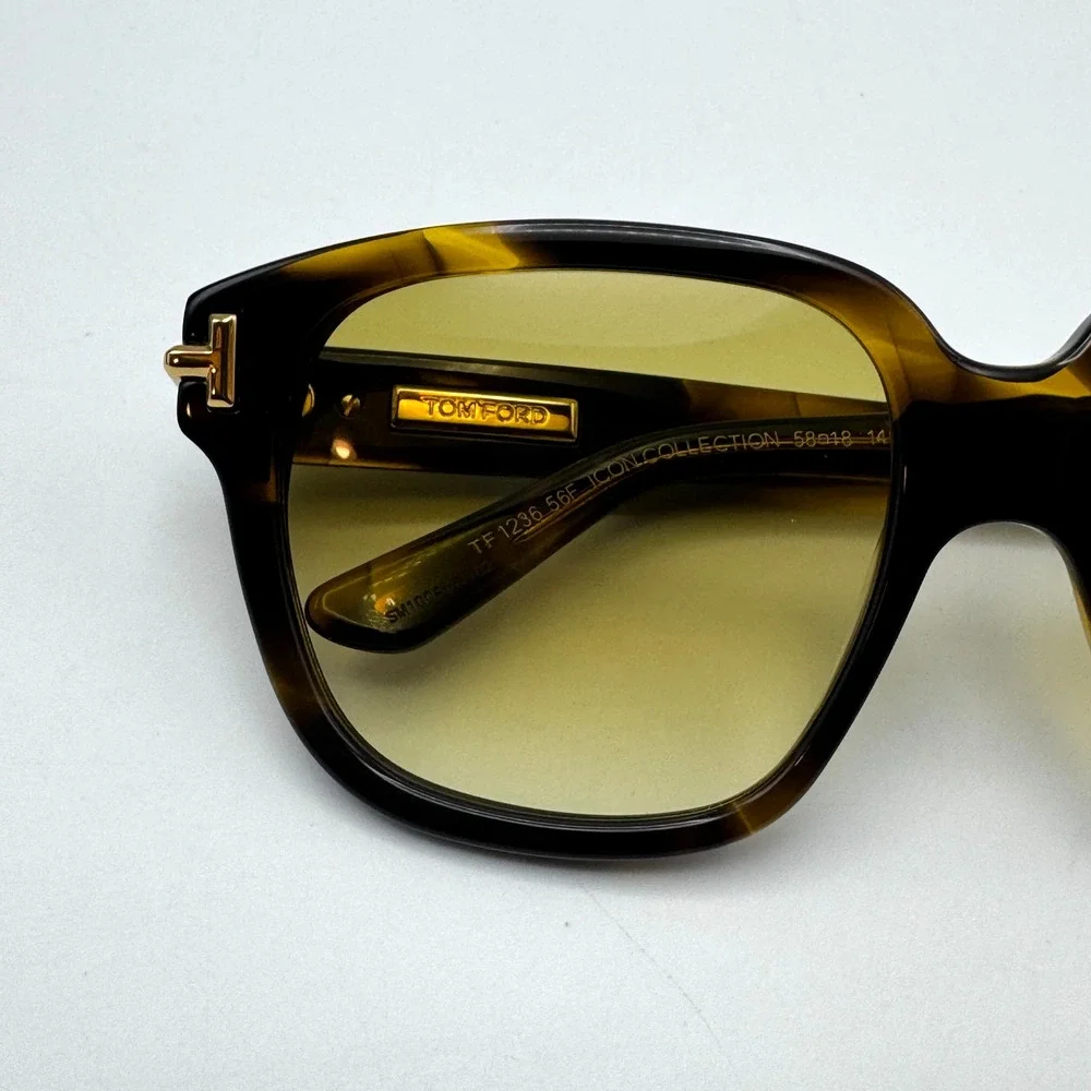 Tom Ford Sunglasses FT1236 56F Havana Square Brown Gradient Lens 58-18-140mm